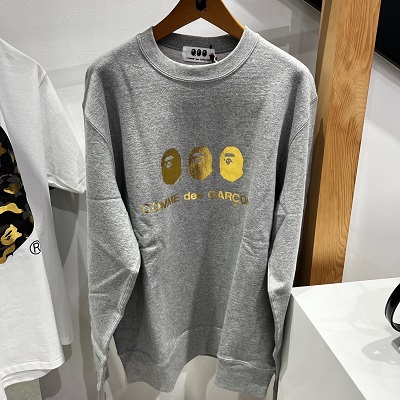 BAPE x CDG 三顆金色小猿頭大學T-上野日貨潮流代購